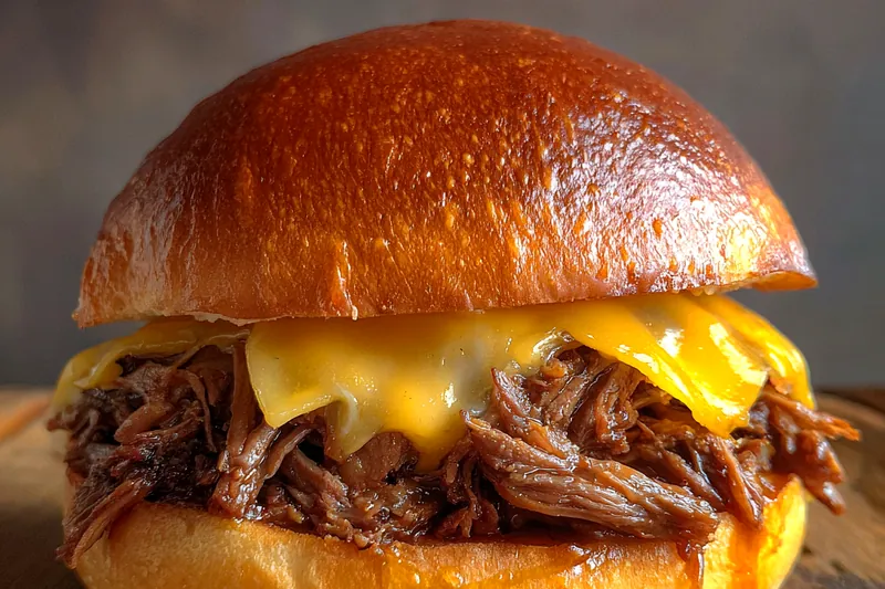 Fresh ingredients for Savory Pulled Beef Sandwich