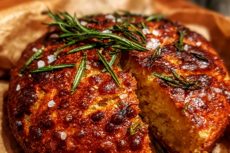 Cooking process for Savory Rosemary Artisan Bread