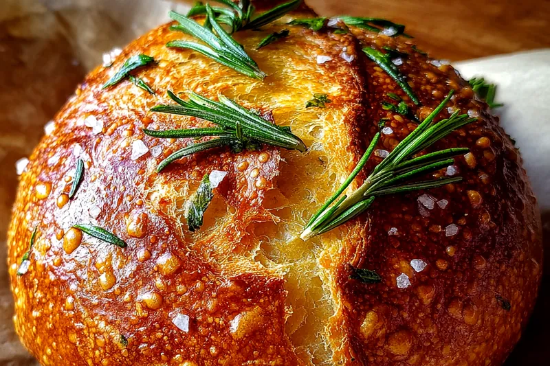 Fresh ingredients for Savory Rosemary Artisan Bread