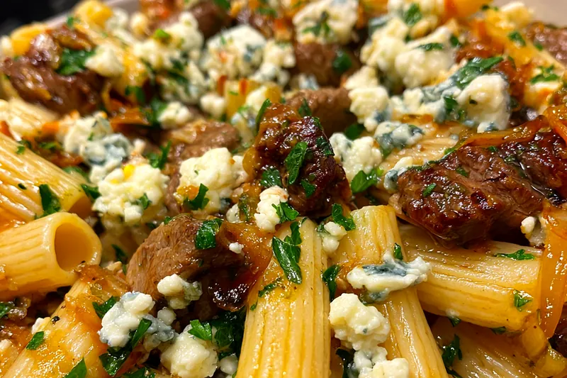 Fresh ingredients for Savory Steak Rigatoni Bake
