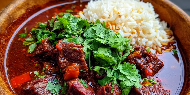Slow-Cooked Beef Curry with Rice
