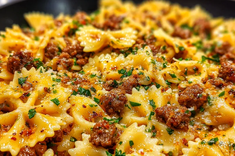 Cooking process for Spicy Cajun Bowtie Pasta