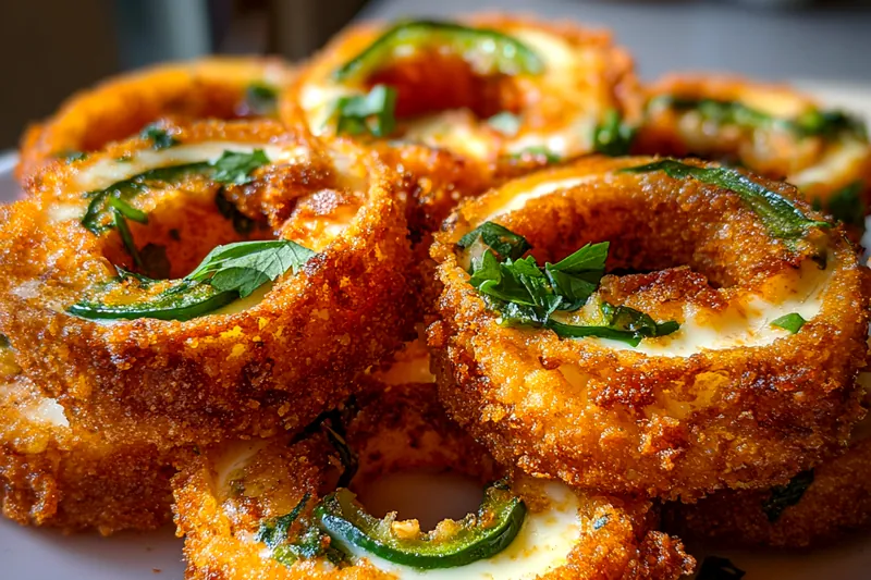 Cooking process for Spicy Cheesy Onion Rings