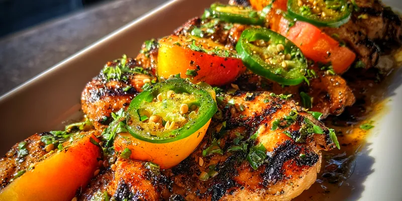 Spicy Grilled Peach Chicken