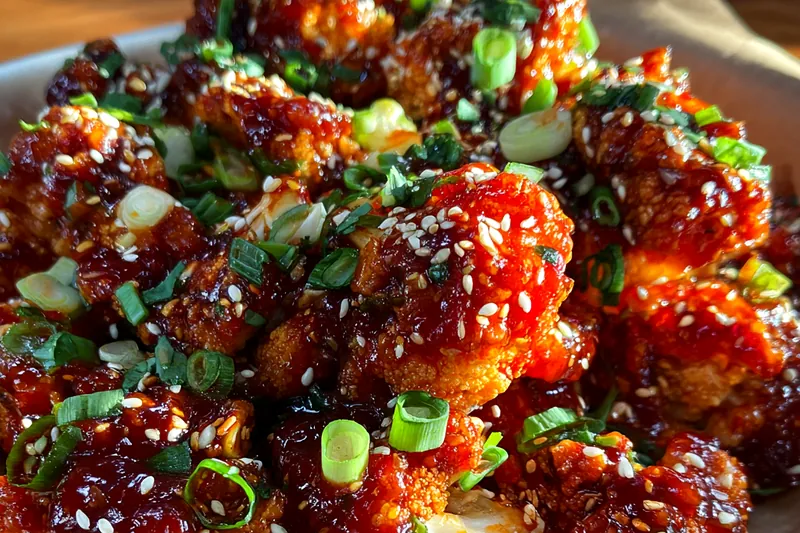 Cooking process for Spicy Sesame Cauliflower Bites