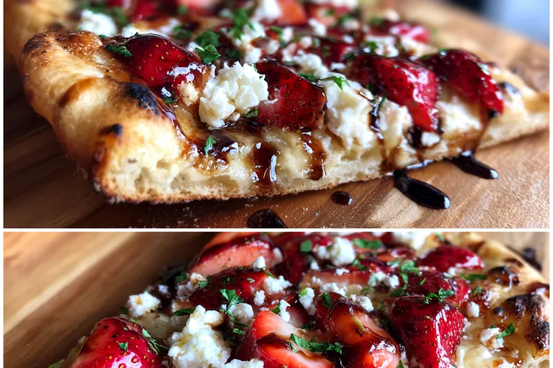 Cooking process for Strawberry Balsamic Flatbread Delight