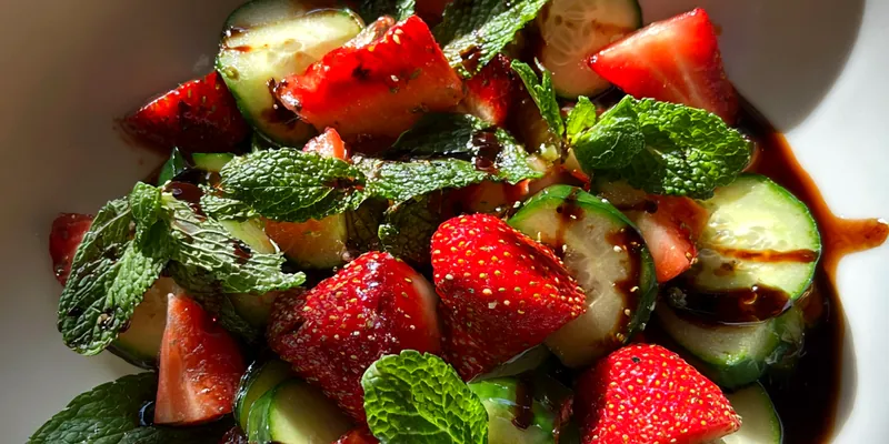 Strawberry Cucumber Mint Salad
