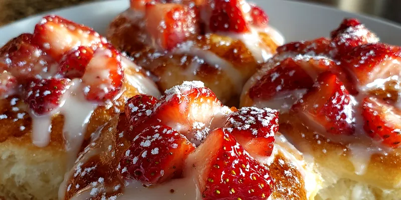 Strawberry Glazed Sweet Rolls