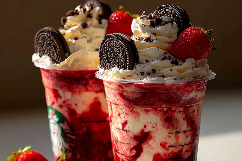 Fresh ingredients for Strawberry Oreo Cream Delight