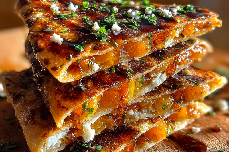 Cooking process for Sweet Peach Cheese Quesadilla