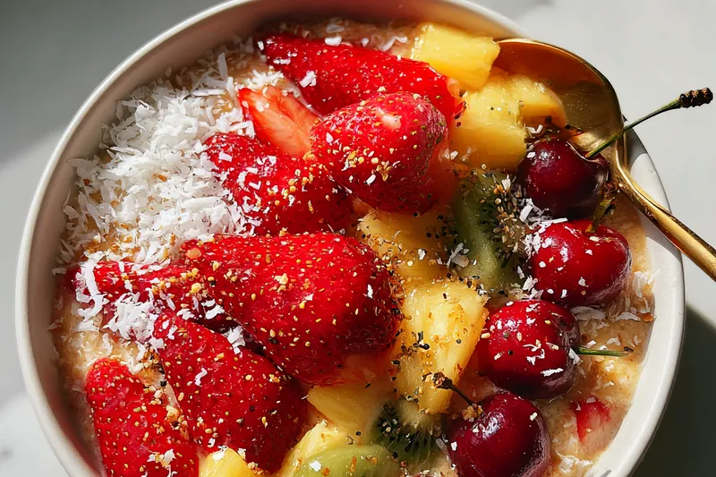 Cooking process for Tropical Fruit Cream Delight