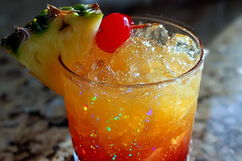 Fresh ingredients for Tropical Sparkling Cocktail