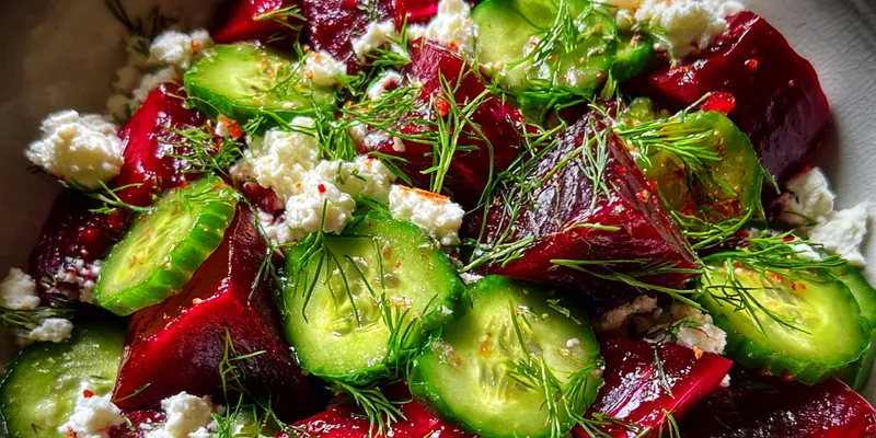 Vibrant Beet Cucumber Feta Salad