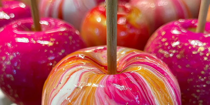 Vibrant Marbled Candy Apples