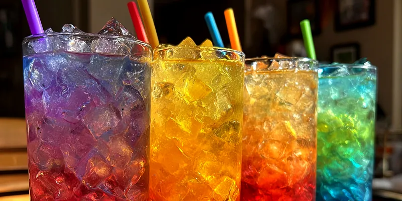 Vibrant Rainbow Sodas