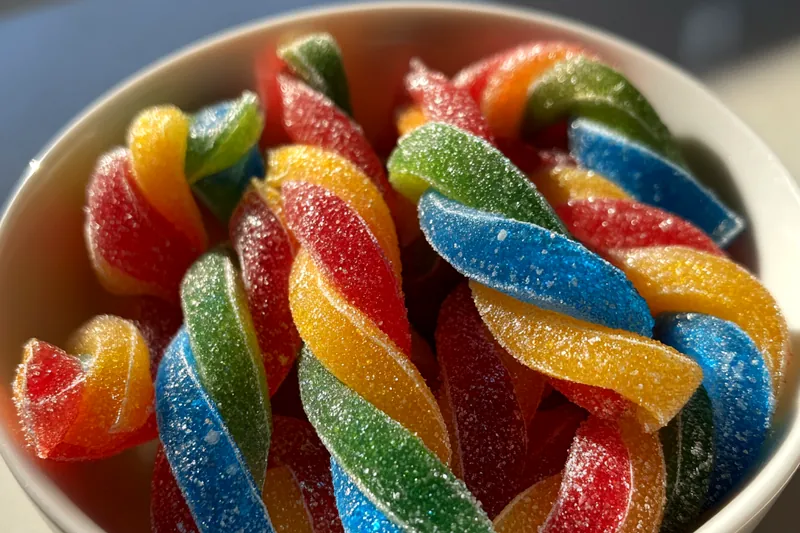 Fresh ingredients for Vibrant Twisted Candies